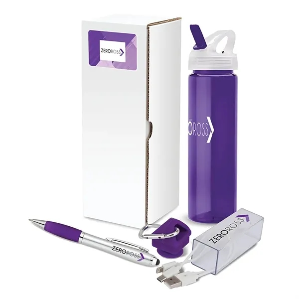 3-piece gift set that includes a 25 oz. PET water bottle,... from ASI 67866 Logomark/Valumark