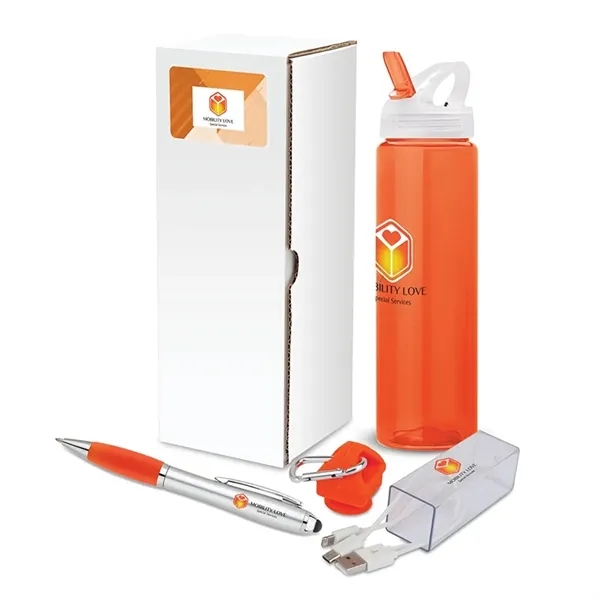 3-piece gift set that includes a 25 oz. PET water bottle,... from ASI 67866 Logomark/Valumark