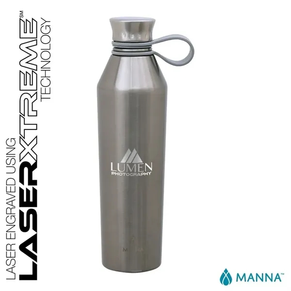 3.5" x 11.75" x 3" Manna™ 25-ounce stainless steel vacuum insulated... from ASI 67866 Logomark/Valumark