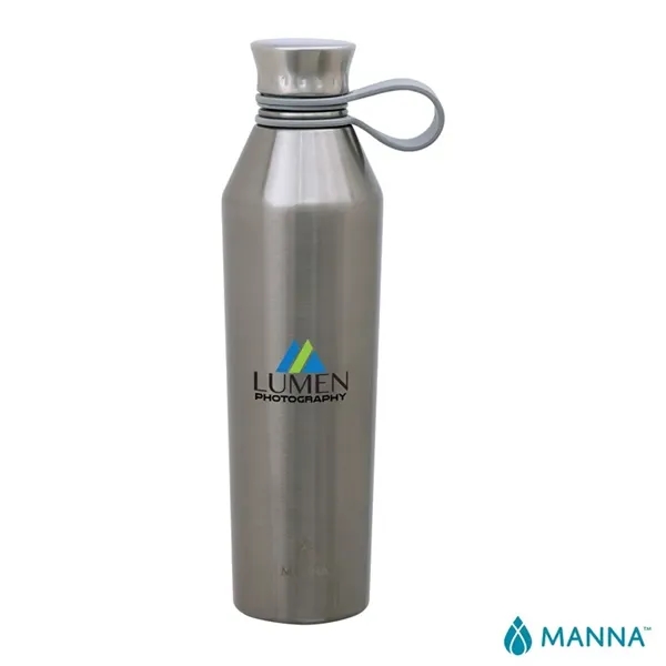 3.5" x 11.75" x 3" Manna™ 25-ounce stainless steel vacuum insulated... from ASI 67866 Logomark/Valumark