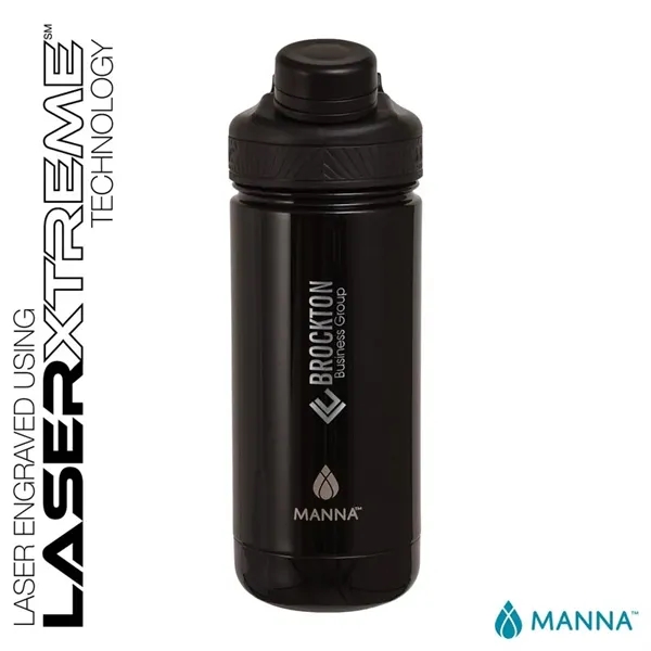 3.62" x 8.75" x 3" Manna™ 18-ounce double wall stainless steel... from ASI 67866 Logomark/Valumark