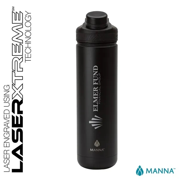 3.62" x 11.25" x 3" Manna™ 26 ounce powder-coated steel double-wall... from ASI 67866 Logomark/Valumark