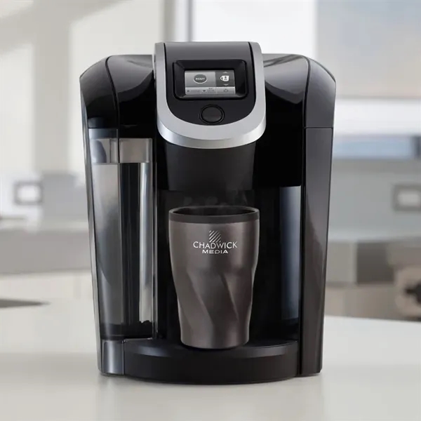 3.56" x 5.12" x 3.38" Kafe 12 ounce double-wall polypropylene and... from ASI 67866 Logomark/Valumark