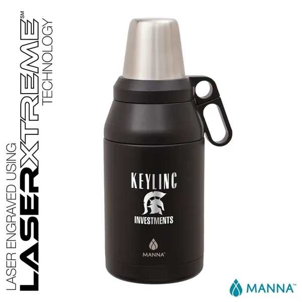 5" x 13.69" x 5" Manna™ double-wall stainless steel 64-ounce growler... from ASI 67866 Logomark/Valumark