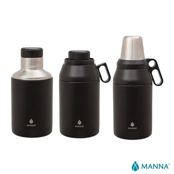 5" x 13.69" x 5" Manna™ double-wall stainless steel 64-ounce growler... from ASI 67866 Logomark/Valumark