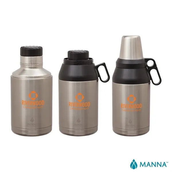 5" x 13.69" x 5" Manna™ double-wall stainless steel 64-ounce growler... from ASI 67866 Logomark/Valumark
