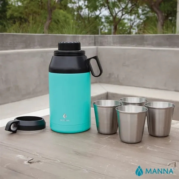 5" x 13.69" x 5" Manna™ double-wall stainless steel 64-ounce growler... from ASI 67866 Logomark/Valumark