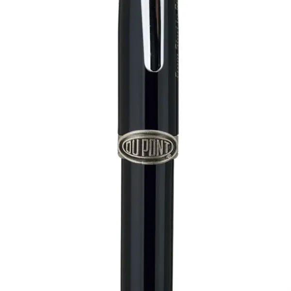 Twist action brass ballpoint pen with high-gloss black lacquered cap and... from ASI 67866 Logomark/Valumark