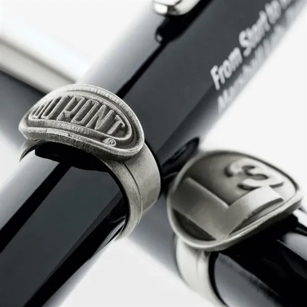 Twist action brass ballpoint pen with high-gloss black lacquered cap and... from ASI 67866 Logomark/Valumark