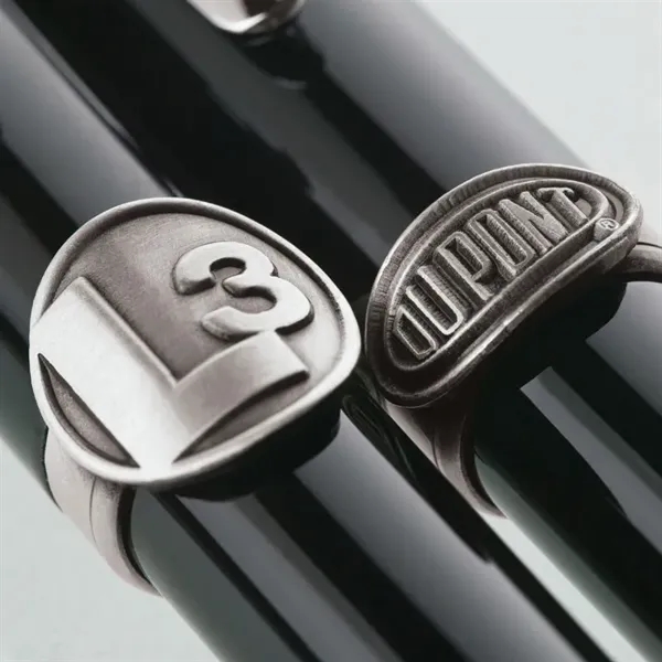 Twist action brass ballpoint pen with high-gloss black lacquered cap and... from ASI 67866 Logomark/Valumark