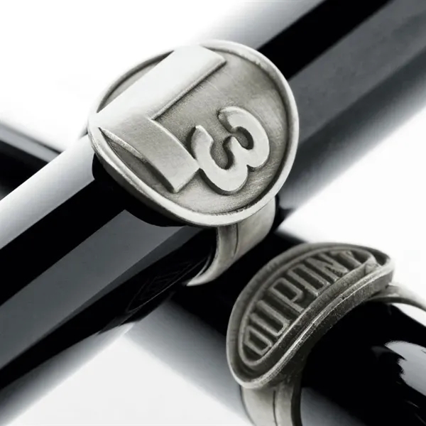 Twist action brass ballpoint pen with high-gloss black lacquered cap and... from ASI 67866 Logomark/Valumark