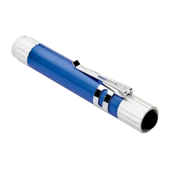 0.69" x 3.75" x 0.56" aluminum LED flashlight with rubber on/off... from ASI 67866 Logomark/Valumark