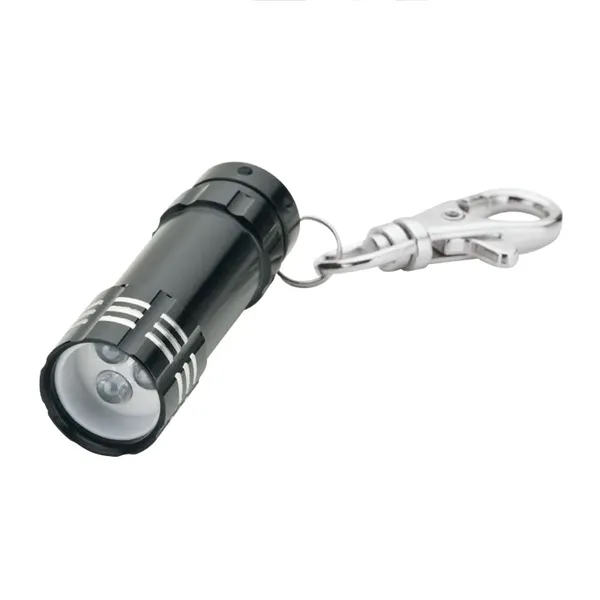 0.88" x 3.5" x 0.69" aluminum 3-LED flashlight with lobster clip... from ASI 67866 Logomark/Valumark / Valumark™