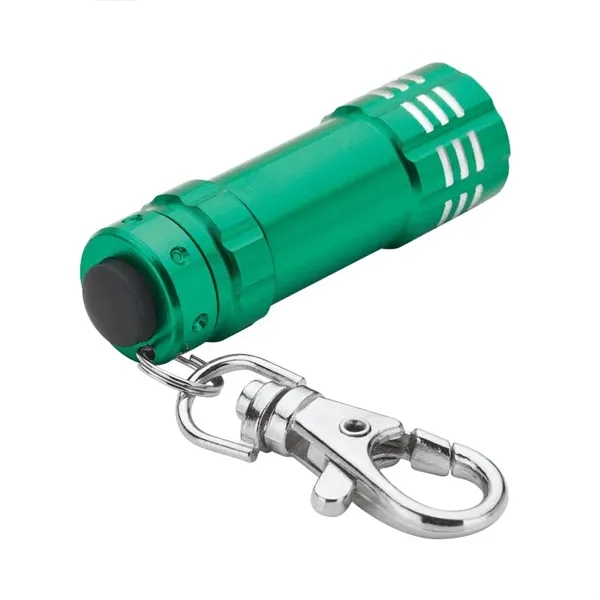 0.88" x 3.5" x 0.69" aluminum 3-LED flashlight with lobster clip... from ASI 67866 Logomark/Valumark / Valumark™