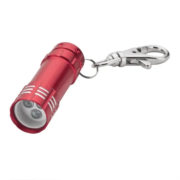 0.88" x 3.5" x 0.69" aluminum 3-LED flashlight with lobster clip... from ASI 67866 Logomark/Valumark / Valumark™