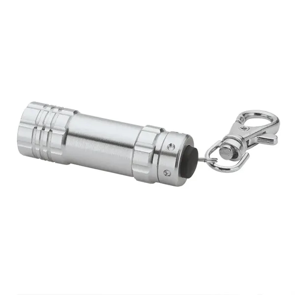 0.88" x 3.5" x 0.69" aluminum 3-LED flashlight with lobster clip... from ASI 67866 Logomark/Valumark / Valumark™