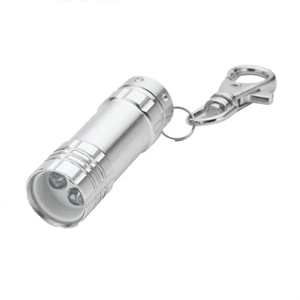 0.88" x 3.5" x 0.69" aluminum 3-LED flashlight with lobster clip... from ASI 67866 Logomark/Valumark / Valumark™