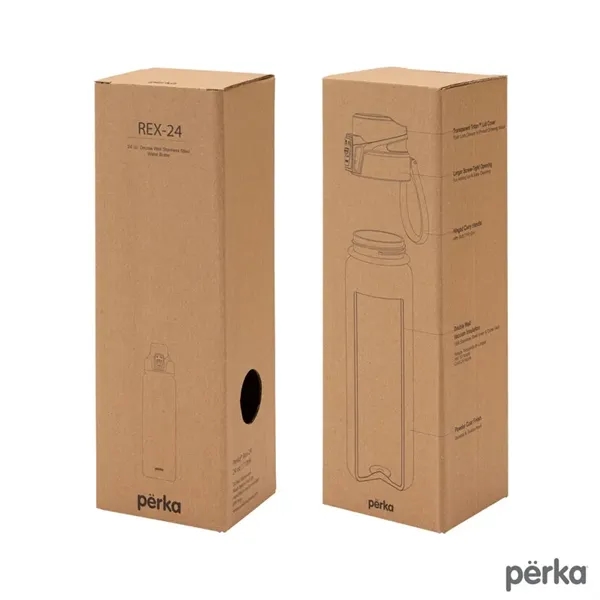 Perka® Rex 24 oz. Double Wall, Stainless Steel Water Bottle... from ASI 67866 Logomark/Valumark