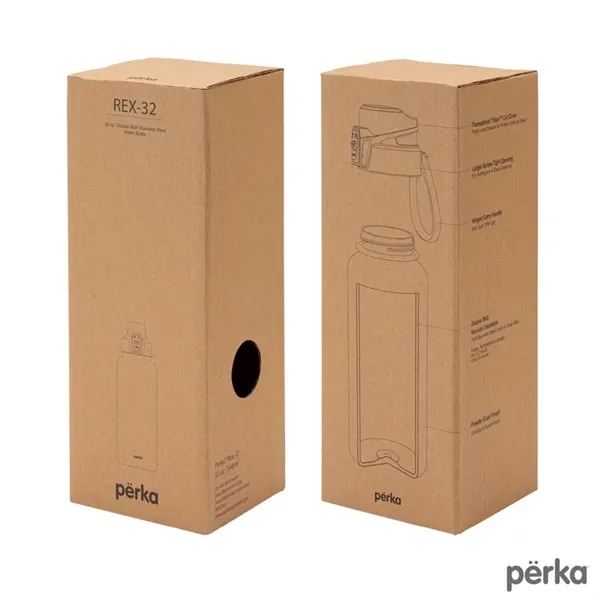 Perka® Rex 32 oz. Double Wall, Stainless Steel Water Bottle... from ASI 67866 Logomark/Valumark
