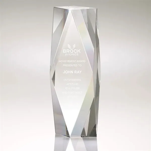 2" x 9.88" x 3.5" Zyra III large crystal tower award.... from ASI 67866 Logomark/Valumark