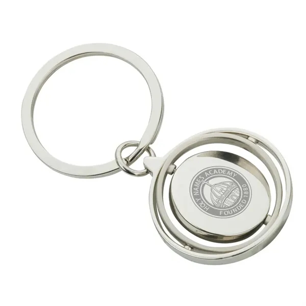 0.19"  x 2.88" x 1.38" Laksana metal keyring with spinning... from ASI 67866 Logomark/Valumark / Valumark™