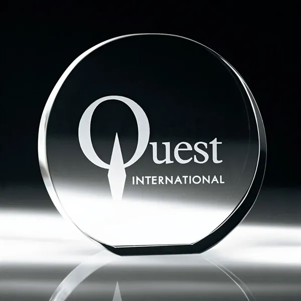 1.25" x 4.25" x 4.25" Arredon I small crystal disc award.... from ASI 67866 Logomark/Valumark