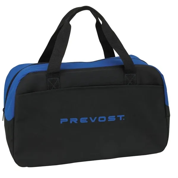 Polyester duffel bag with hook and loop front pocket and carrying... from ASI 67866 Logomark/Valumark