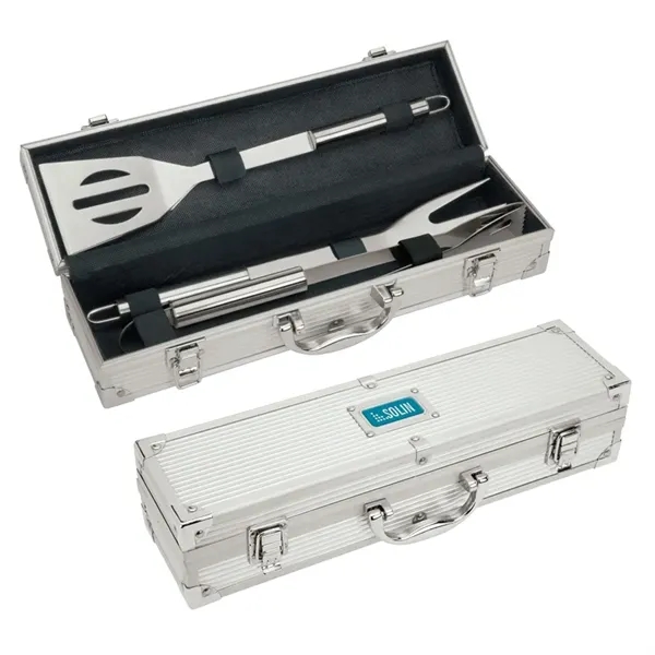 Front Tryon 3 Piece Mini Executive BBQ Set... from ASI 67866 Logomark/Valumark