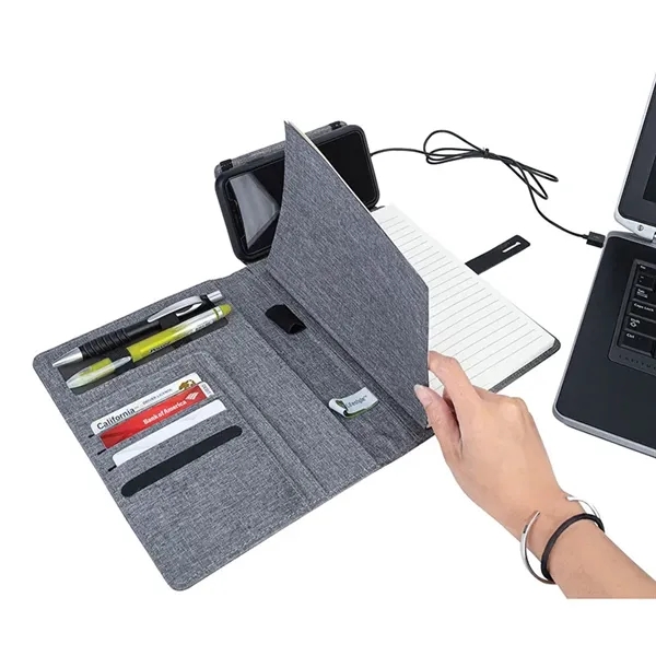 Binghamton RPET Padfolio w/ Wireless Phone Charger... from ASI 67866 Logomark/Valumark