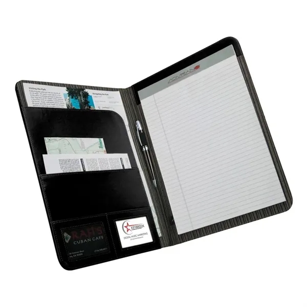 0.88" x 13" x 9.5" 40-page replaceable writing pad in leather... from ASI 67866 Logomark/Valumark