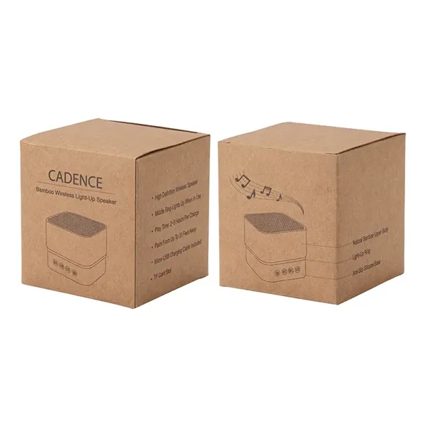 Cadence Bamboo Wireless Light-Up Speaker... from ASI 67866 Logomark/Valumark