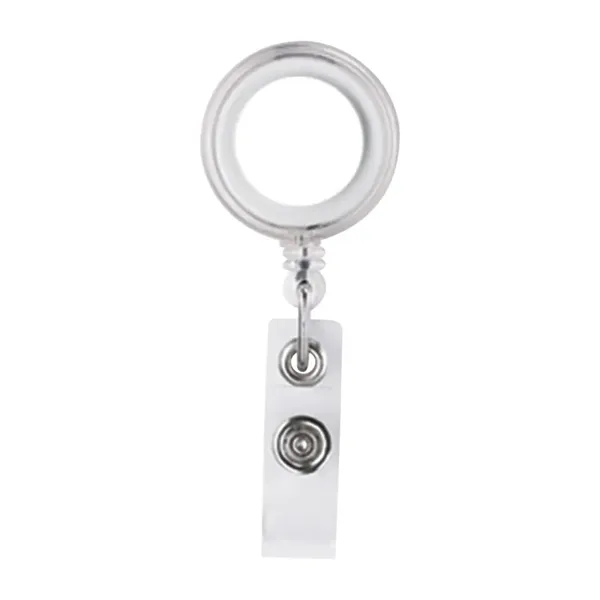 0.75" x 3.38" x 1.25" Delfino retractable round badge holder with... from ASI 67866 Logomark/Valumark