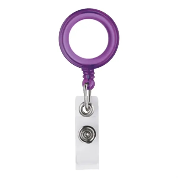 0.75" x 3.38" x 1.25" Delfino retractable round badge holder with... from ASI 67866 Logomark/Valumark