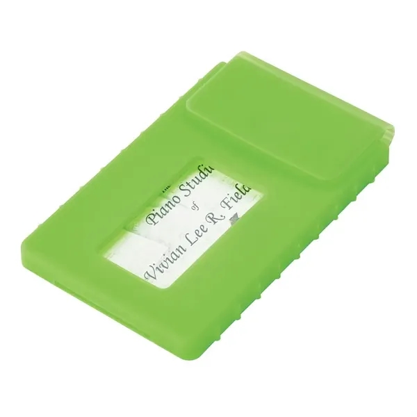0.5" x 4" x 2.38" silicone business card case with thumb... from ASI 67866 Logomark/Valumark / Valumark™