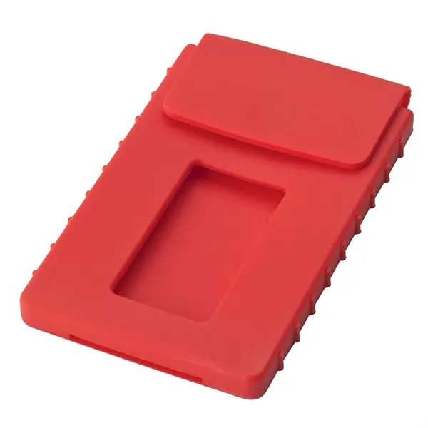 0.5" x 4" x 2.38" silicone business card case with thumb... from ASI 67866 Logomark/Valumark / Valumark™