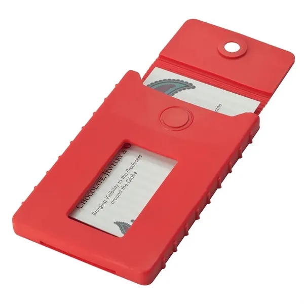 0.5" x 4" x 2.38" silicone business card case with thumb... from ASI 67866 Logomark/Valumark / Valumark™