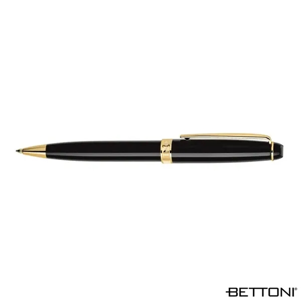 Twist action ballpoint pen with gloss lacquered finish, polished gold accents... from ASI 67866 Logomark/Valumark
