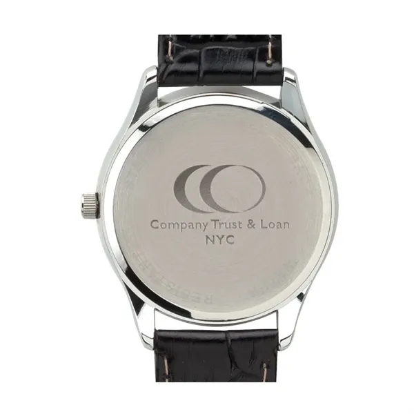 Classy dress watch with a 36mm metal case, silver finishing, and... from ASI 67866 Logomark/Valumark