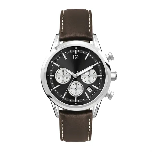 34MM STEEL SILVER CASE, CHRONOGRAPH MVMT, BLACK DI...... from ASI 67866 Logomark/Valumark