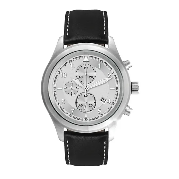 44MM STEEL MATTE SILVER CASE, CHRONOGRAPH MVMT, SI...... from ASI 67866 Logomark/Valumark