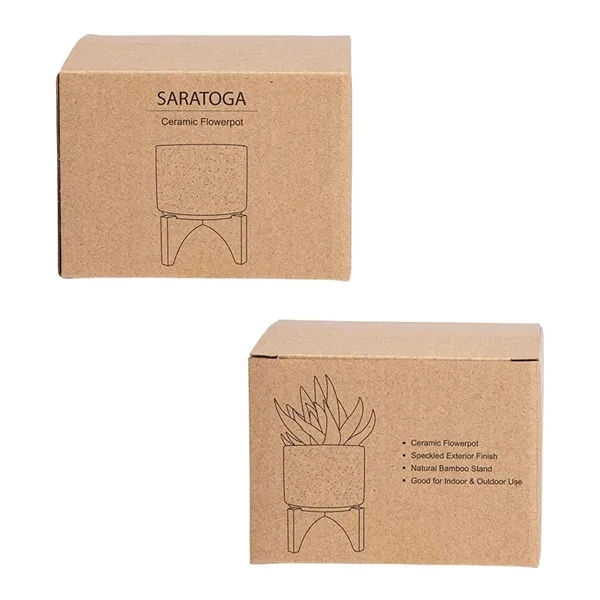 Saratoga Ceramic Flower Pot... from ASI 67866 Logomark/Valumark