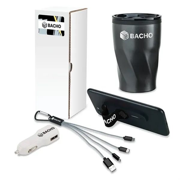 Celebration gift set with 12 oz. double wall, stainless steel tumbler... from ASI 67866 Logomark/Valumark