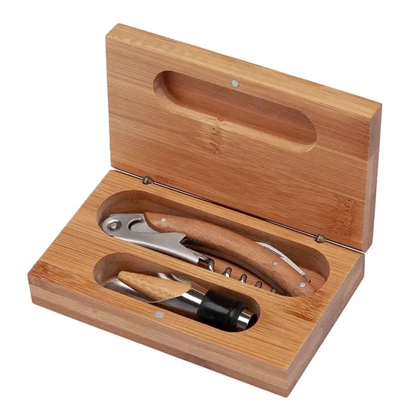 2-piece wine set with 3-function bar tool and wine pourer; encased... from ASI 67866 Logomark/Valumark