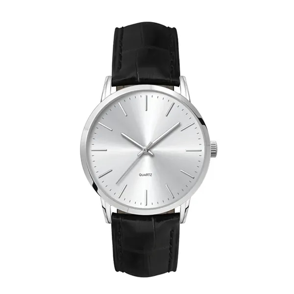 39.5MM METAL SILVER CASE, 3 HAND MVMT, SILVER DIAL...... from ASI 67866 Logomark/Valumark