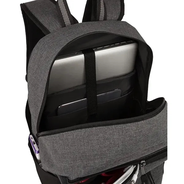 6.62" x 17.75" x 11" two-toned polyester Virginia backpack with padded... from ASI 67866 Logomark/Valumark