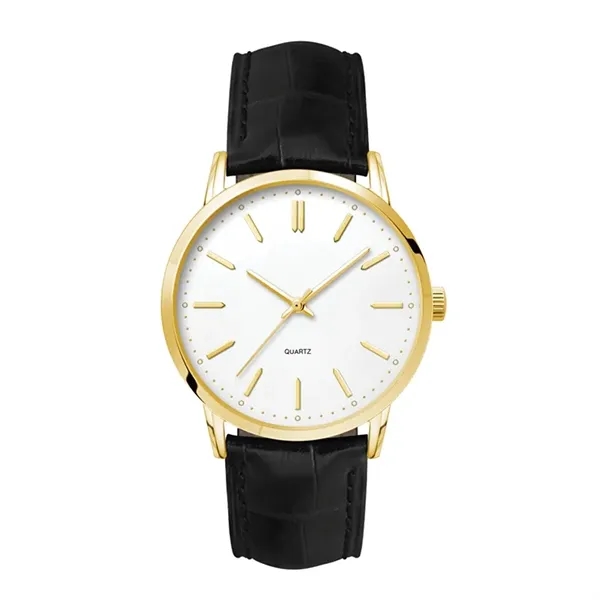 Men's wristwatch with 39.5mm gold metal case and brown crocodile pattern... from ASI 67866 Logomark/Valumark