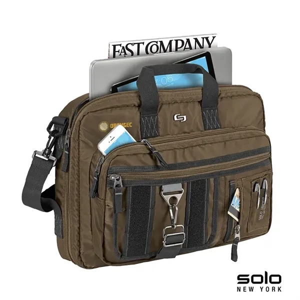 3.38" x 13.56" x 17.31" briefcase-backpack hybrid; includes tablet pocket and... from ASI 67866 Logomark/Valumark