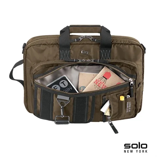 3.38" x 13.56" x 17.31" briefcase-backpack hybrid; includes tablet pocket and... from ASI 67866 Logomark/Valumark