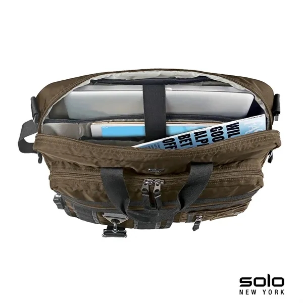 3.38" x 13.56" x 17.31" briefcase-backpack hybrid; includes tablet pocket and... from ASI 67866 Logomark/Valumark