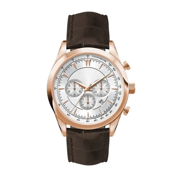 Men's watch designed with a stunning 42mm rose gold stainless steel... from ASI 67866 Logomark/Valumark